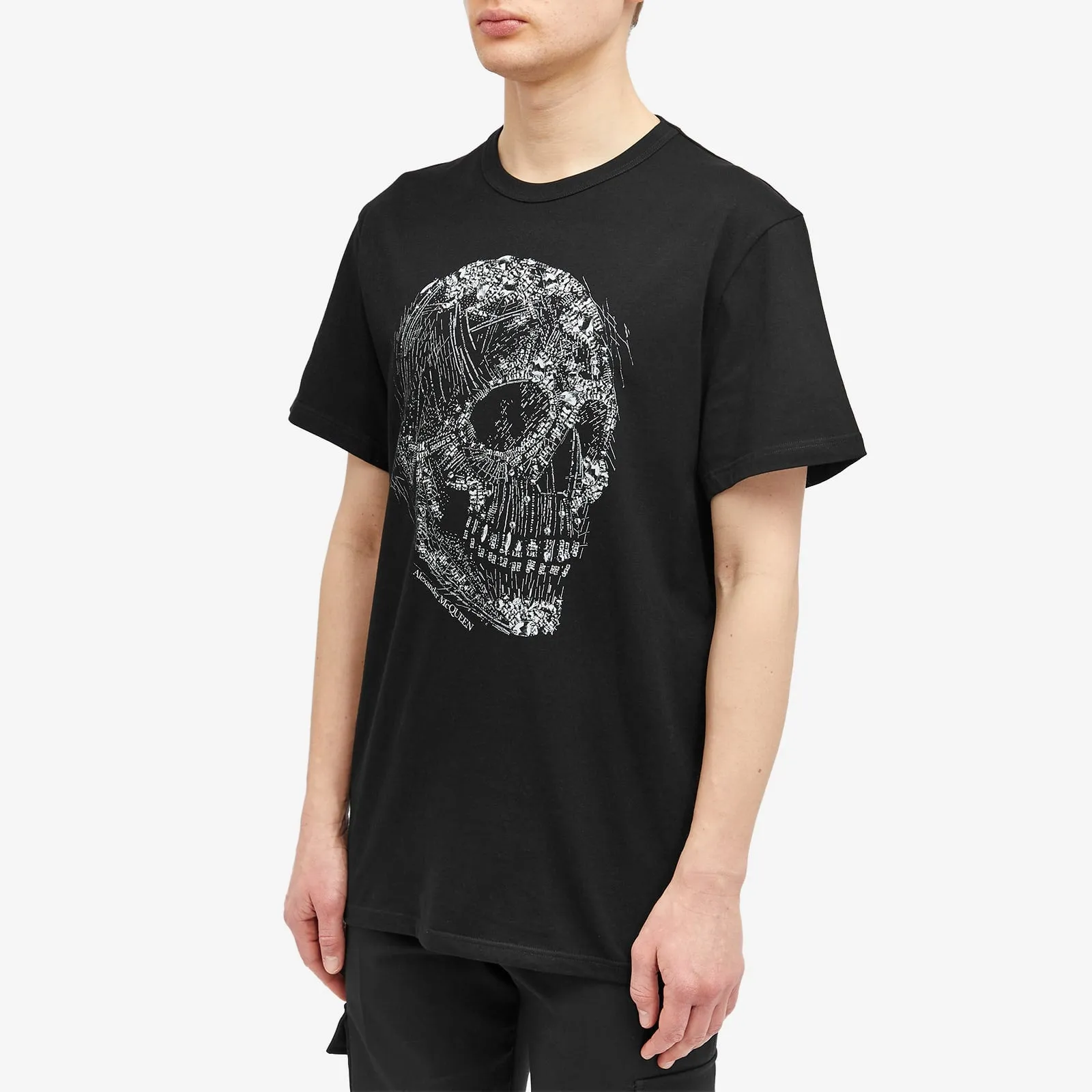 Alexander Mcqueen Crystal Skull Print T-Shirt, Black & White