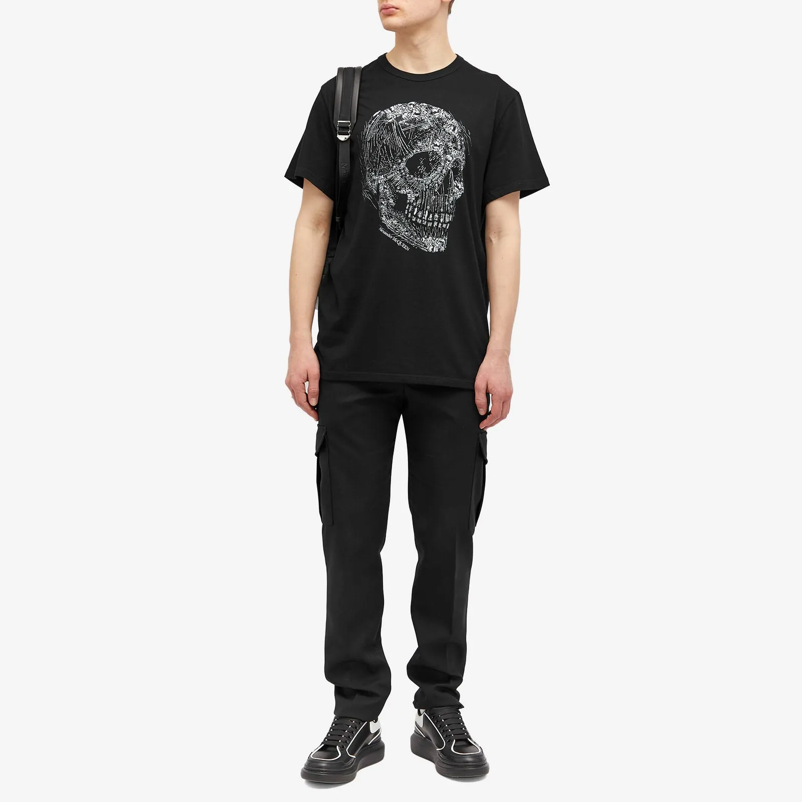 Alexander Mcqueen Crystal Skull Print T-Shirt, Black & White