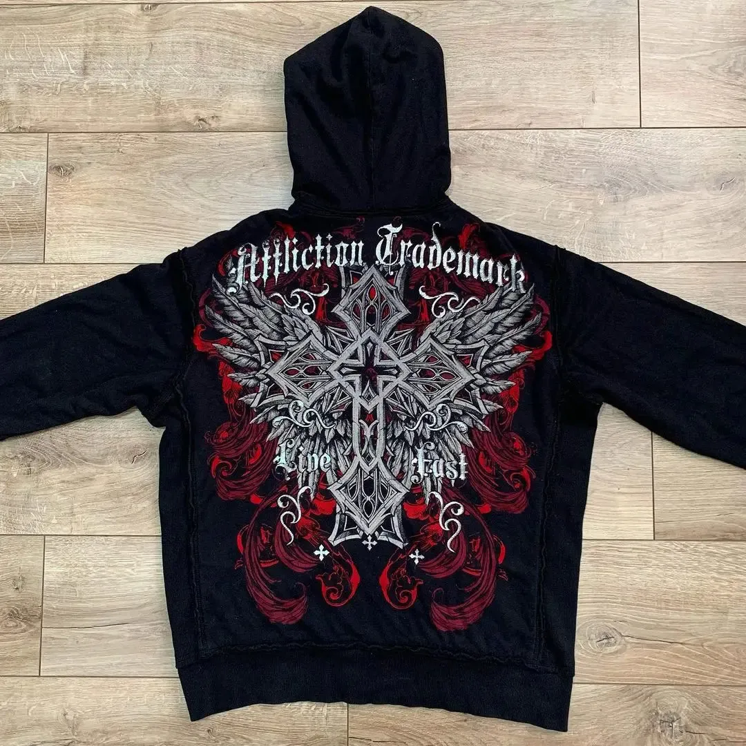 Back To School Sonicelife Woman Embroidery Goth Hoodies Autumn Winter Zip Up Long Sleeve Loose Jacket Coats Y2k Harajuku Casual Oversized Sweatshirts