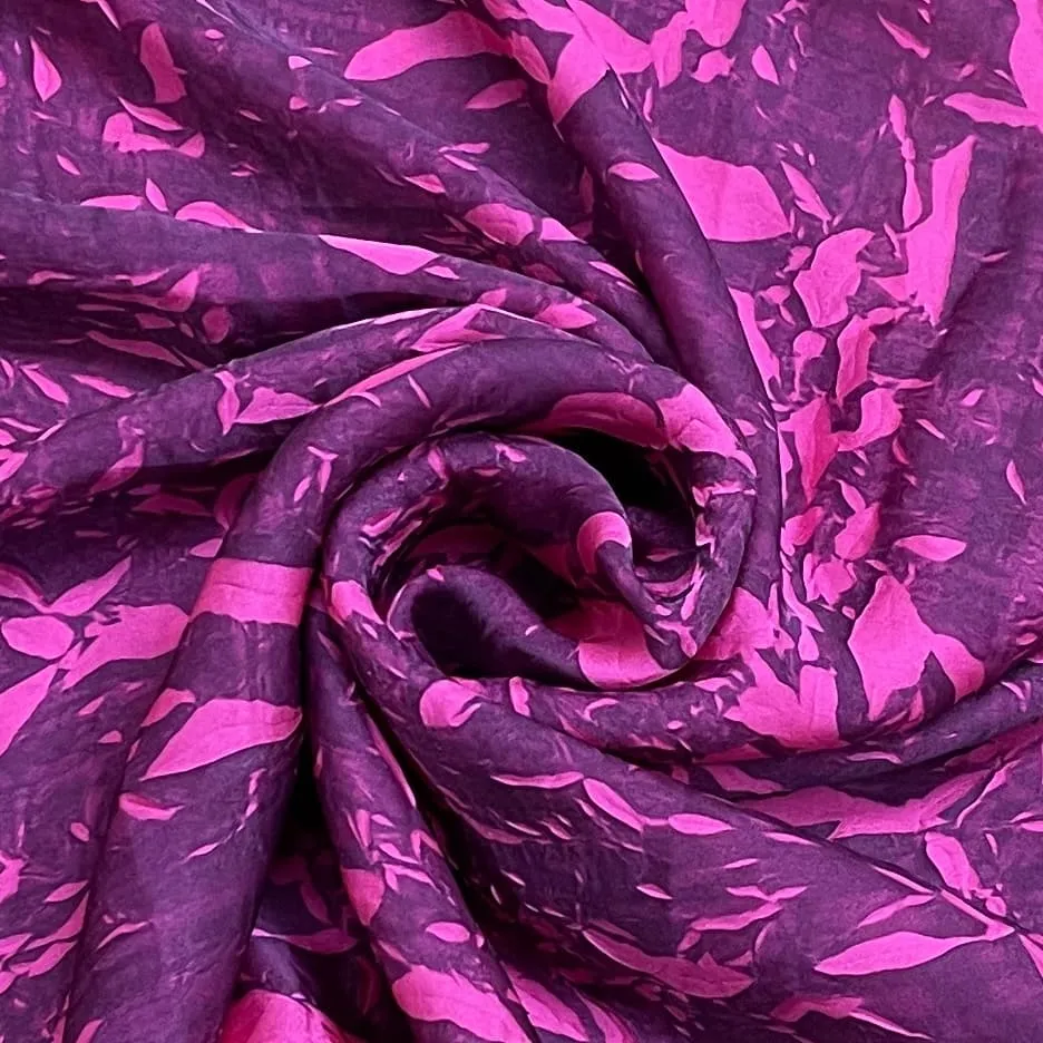 Classic Magenta Pink Crushed Bemberg Silk