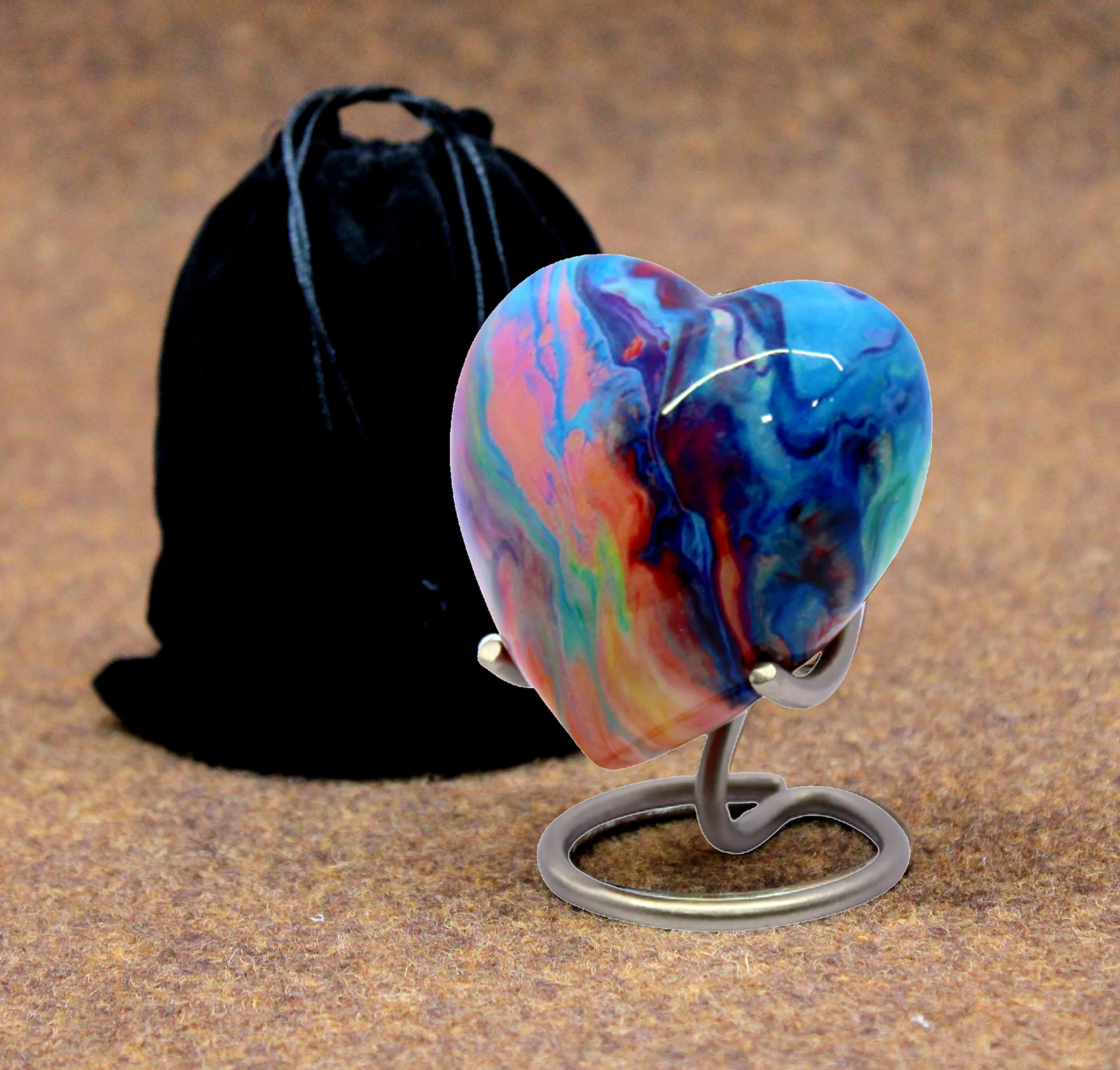 Esplanade Metal Mini Cremation Urn Heartshaped Memorial Pot Multicolor 275