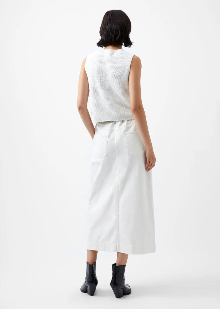 French Connection Mozart Crew Neck Sleeveless Vest- Winter White
