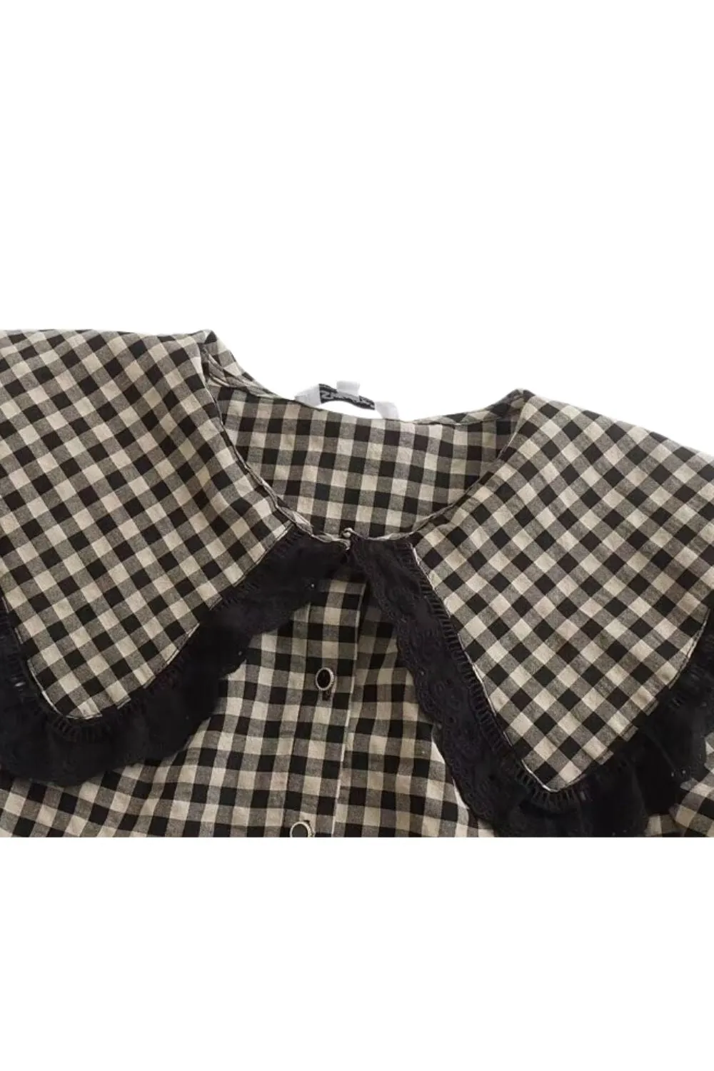 'Lily' Cotton Plaid Doll Collar Belted Dress