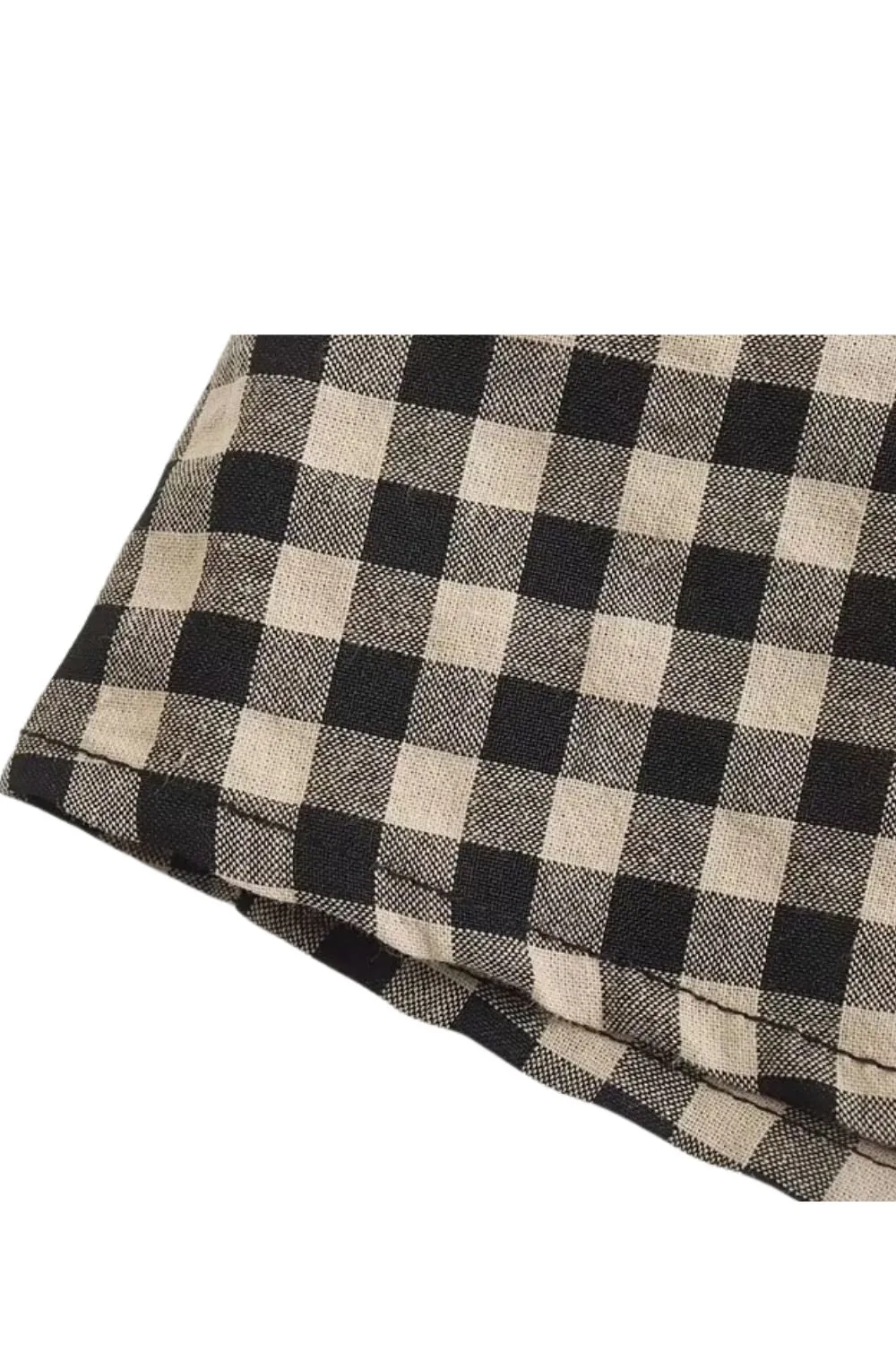 'Lily' Cotton Plaid Doll Collar Belted Dress