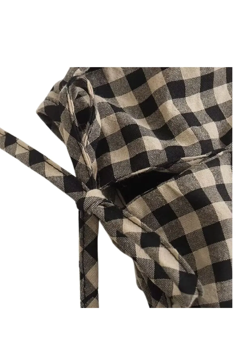 'Lily' Cotton Plaid Doll Collar Belted Dress