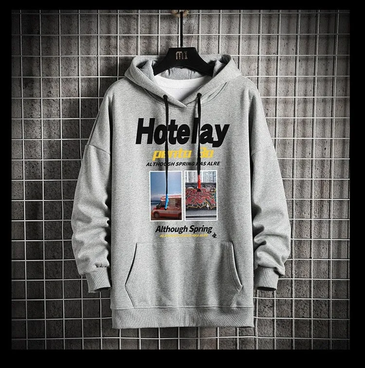 Men's Casual Solid Printed Hoodie's
