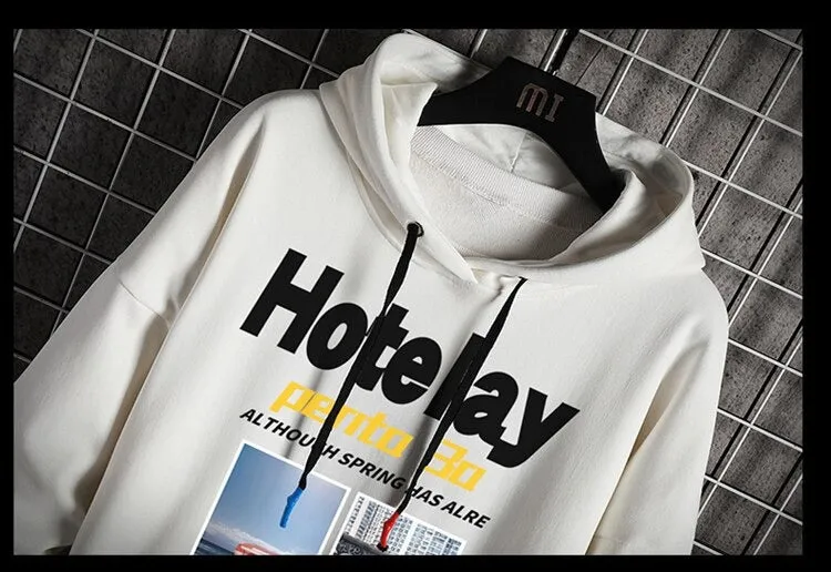 Men's Casual Solid Printed Hoodie's