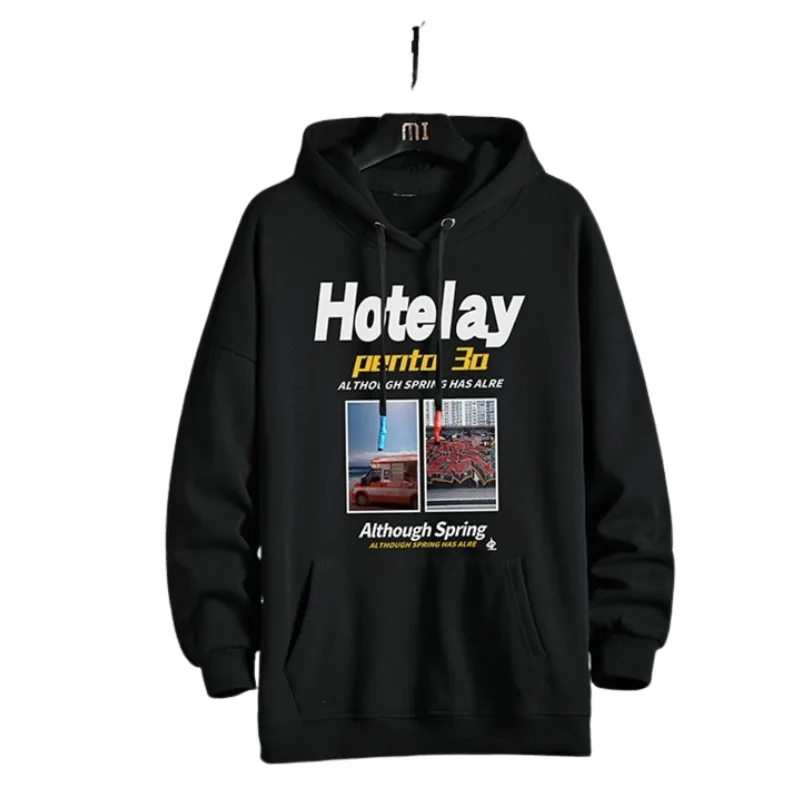 Men's Casual Solid Printed Hoodie's