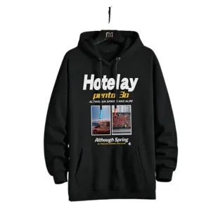 Men's Casual Solid Printed Hoodie's