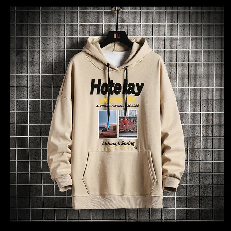 Men's Casual Solid Printed Hoodie's