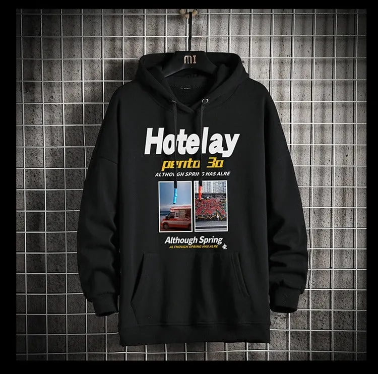 Men's Casual Solid Printed Hoodie's