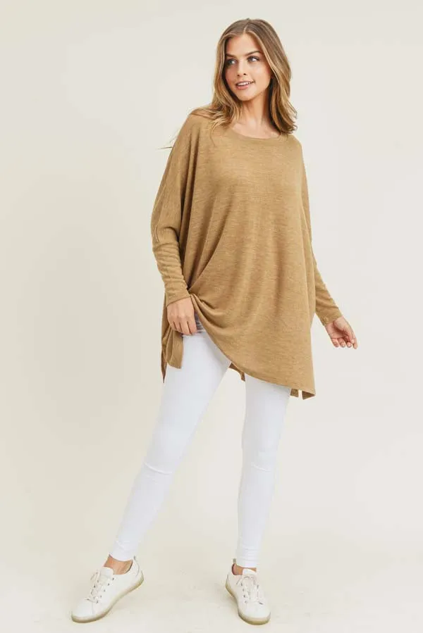 Oversized Dolman Sleeve Tunic Top