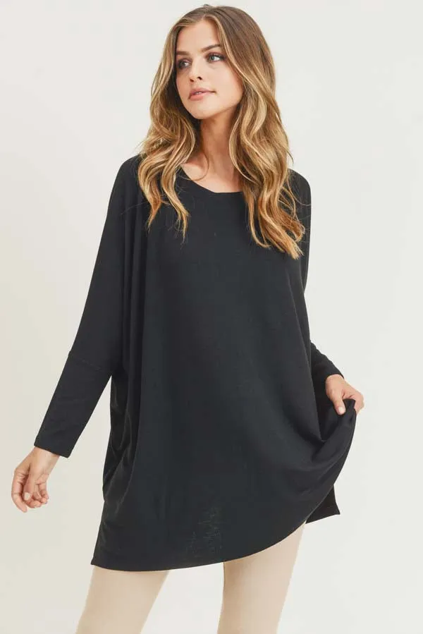 Oversized Dolman Sleeve Tunic Top
