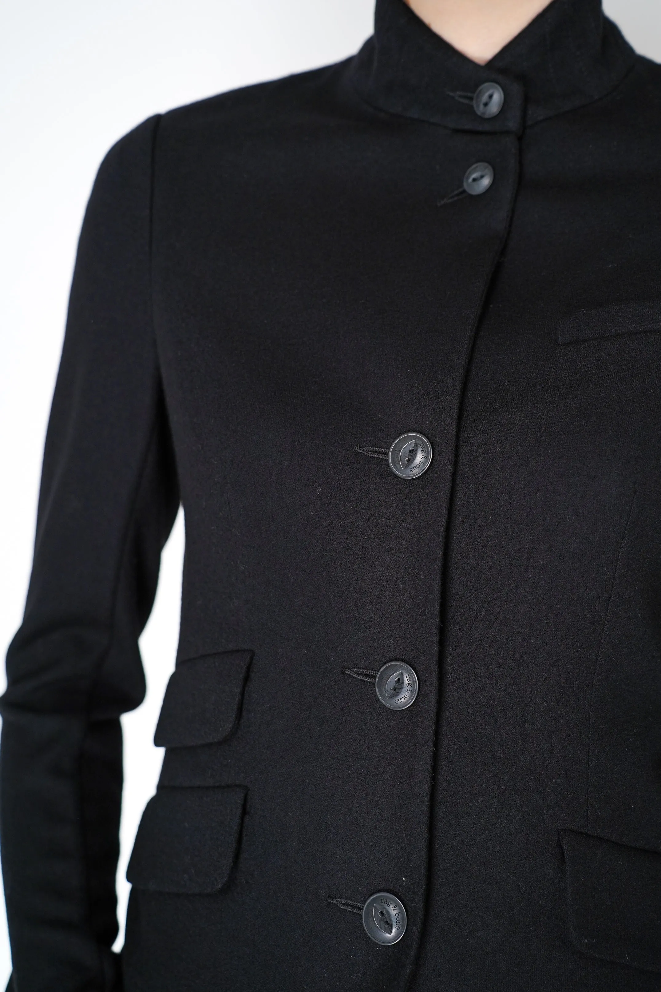 Rag & Bone Slade Tailored Wool Blazer Jacket in Black
