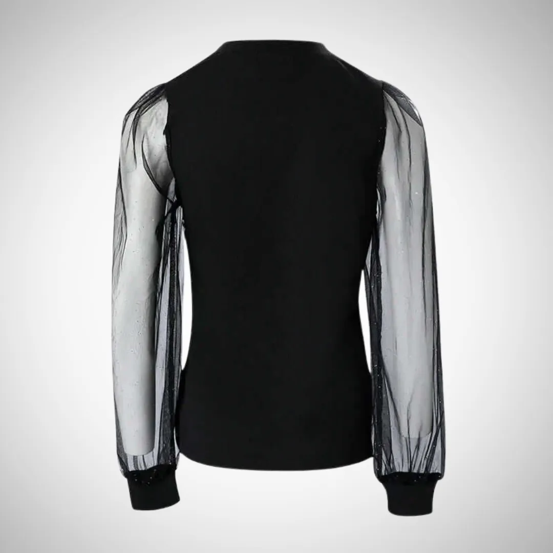 Sassy Glitter Mesh Top