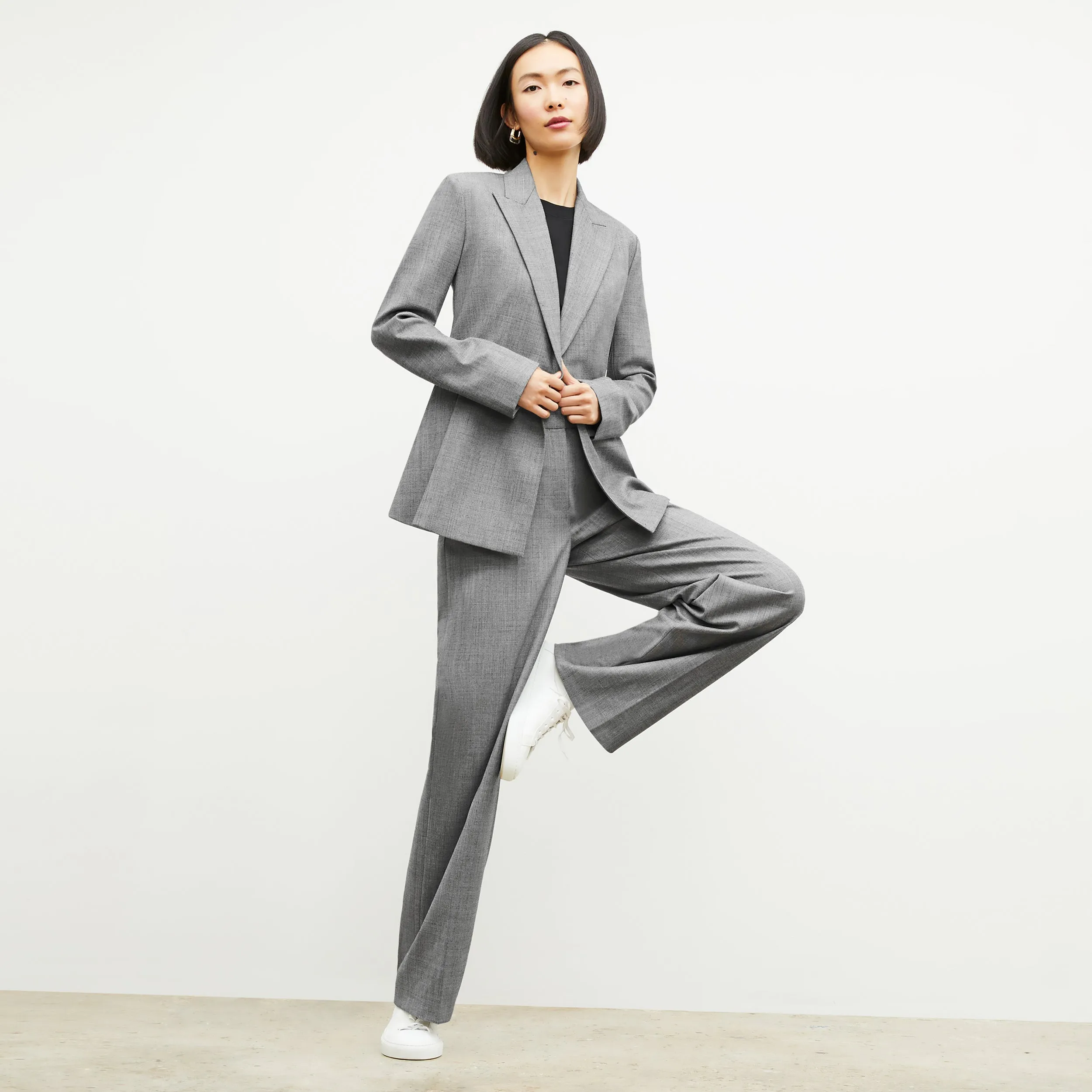 Tinsley Trouser - Sharkskin :: Black / White