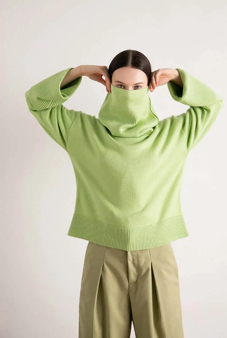 Turtleneck Casual Pullover Wool Blend Sweater