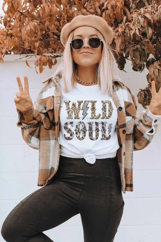 WILD SOUL LEOPARD GRAPHIC TEE PLUS SIZE